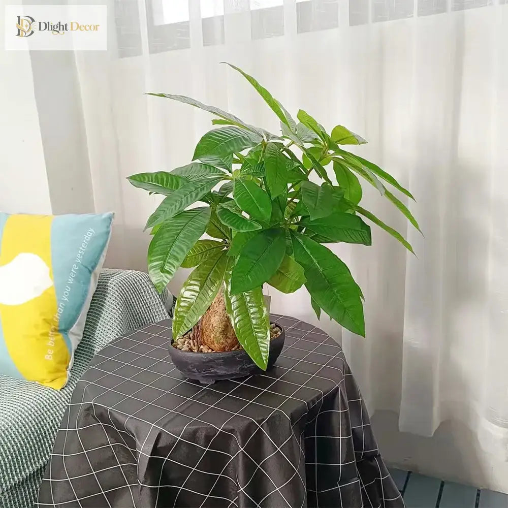 Dlight Decor 43cm Potted Monstera Money Tree for Home and Garden Decor 43cm