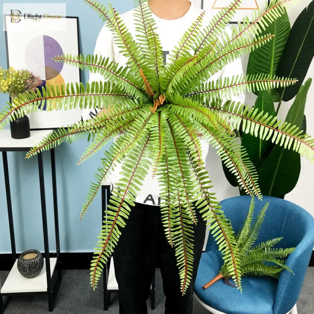 Dlight Decor 65cm Tropical Persian Palm Fern with Hanging Leaves