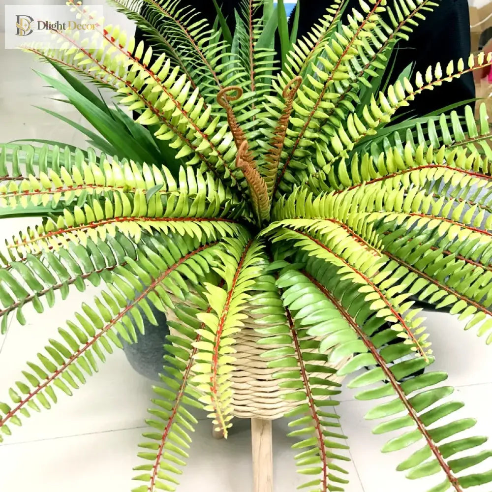 Dlight Decor 65cm Tropical Persian Palm Fern with Hanging Leaves