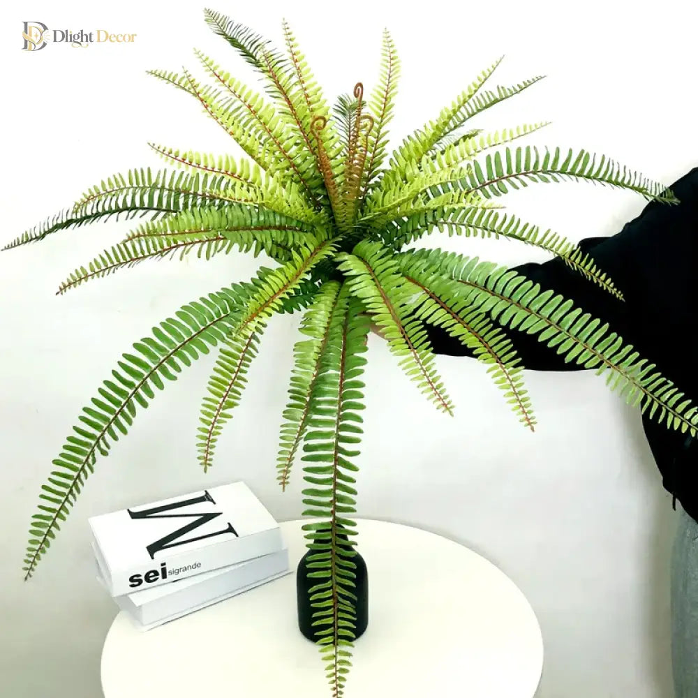 Dlight Decor 65cm Tropical Persian Palm Fern with Hanging Leaves