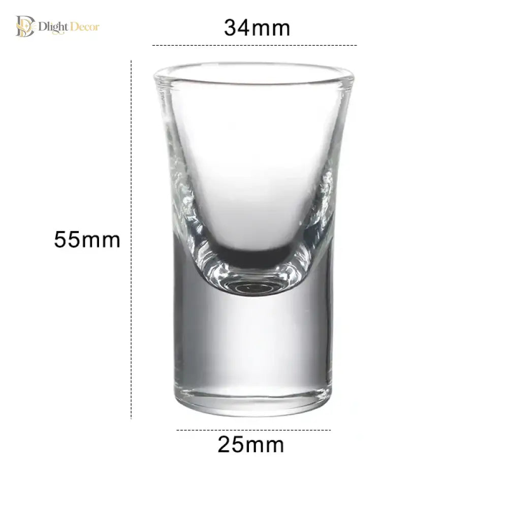 Dlight Decor 6pc 15ml Shot Glass Set – Thick Bottom Mini Liquor Cups 6pcs / 15ml
