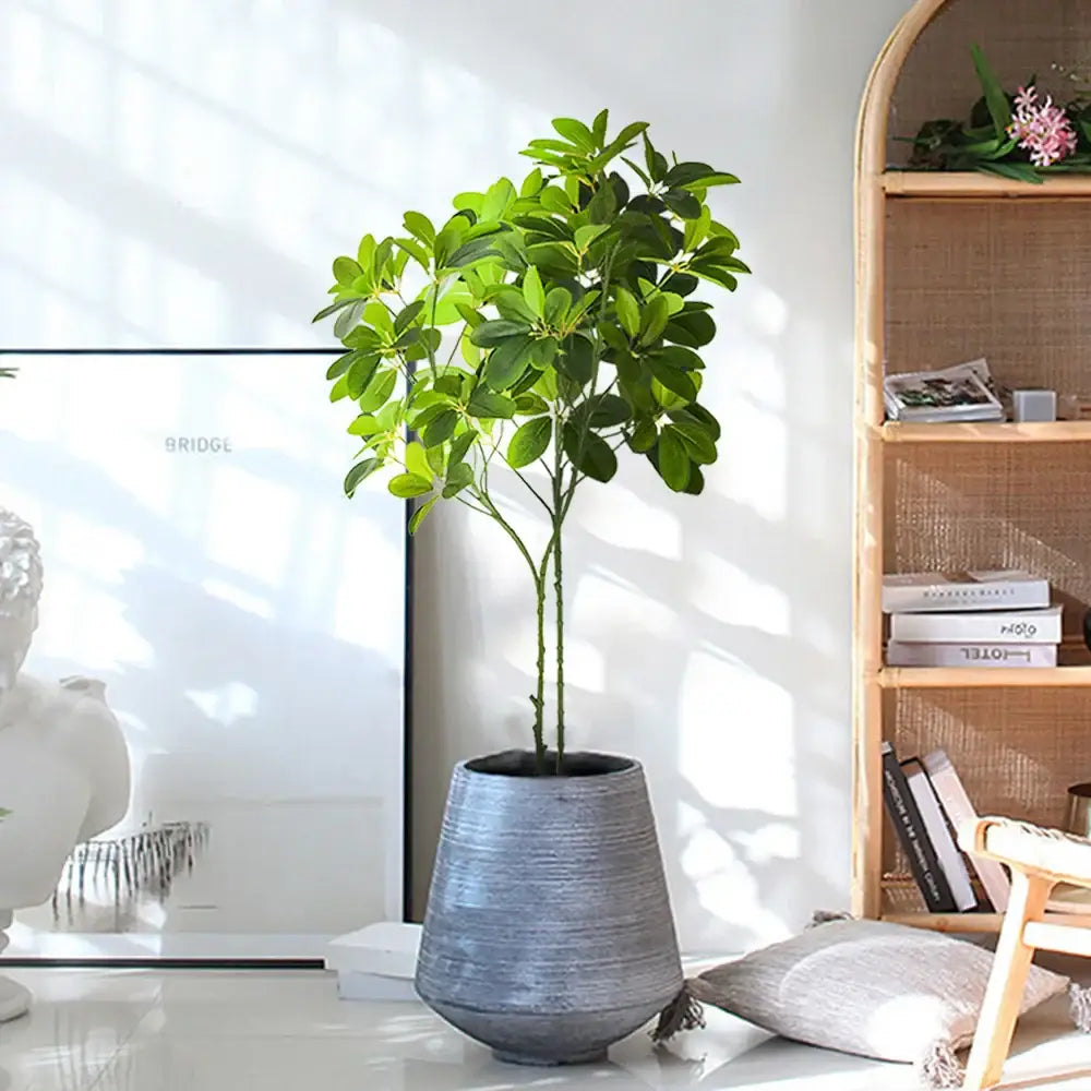 Dlight Decor 73cm Tropical Ficus Palm Tree Branch with Monstera Leaves