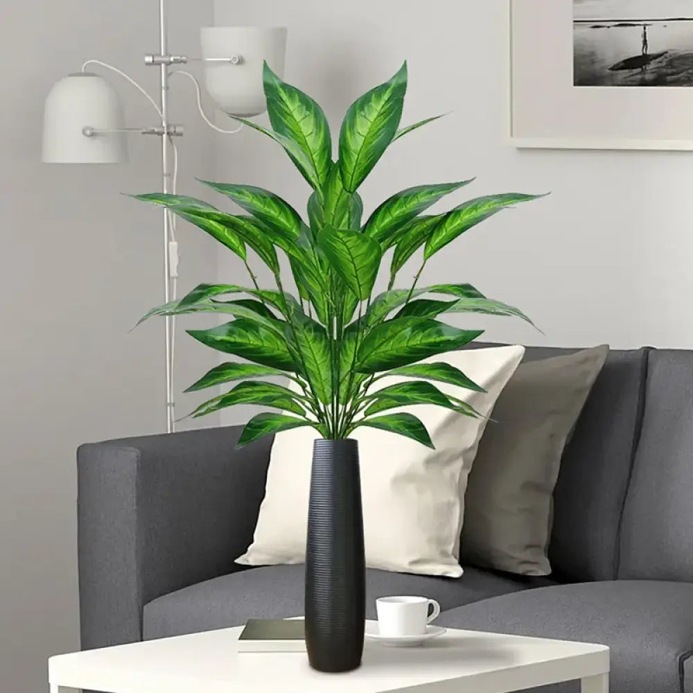 Dlight Decor 76cm Magnolia Banyan Leaf Branch with Green Sansevieria Accents