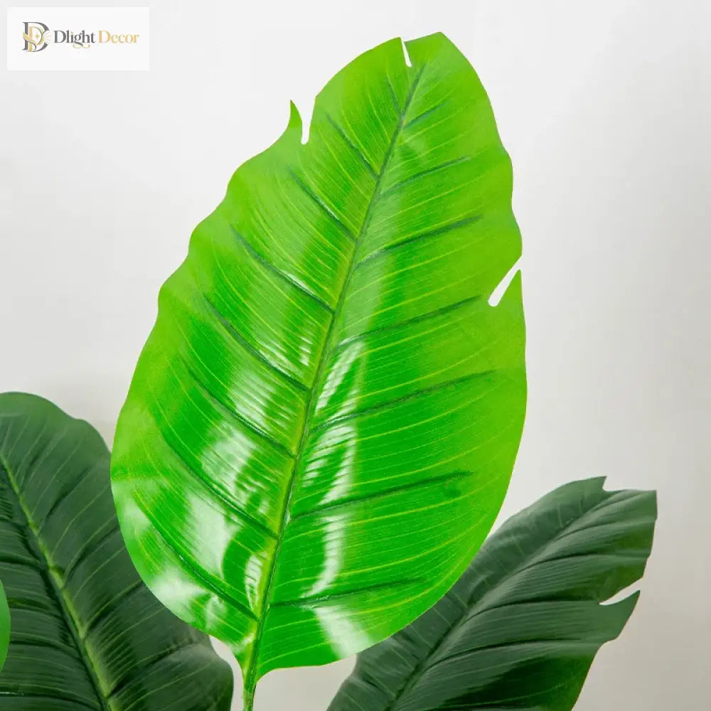 Dlight Decor 85cm Tropical Palm Banana Tree Branch with Monstera Leaves