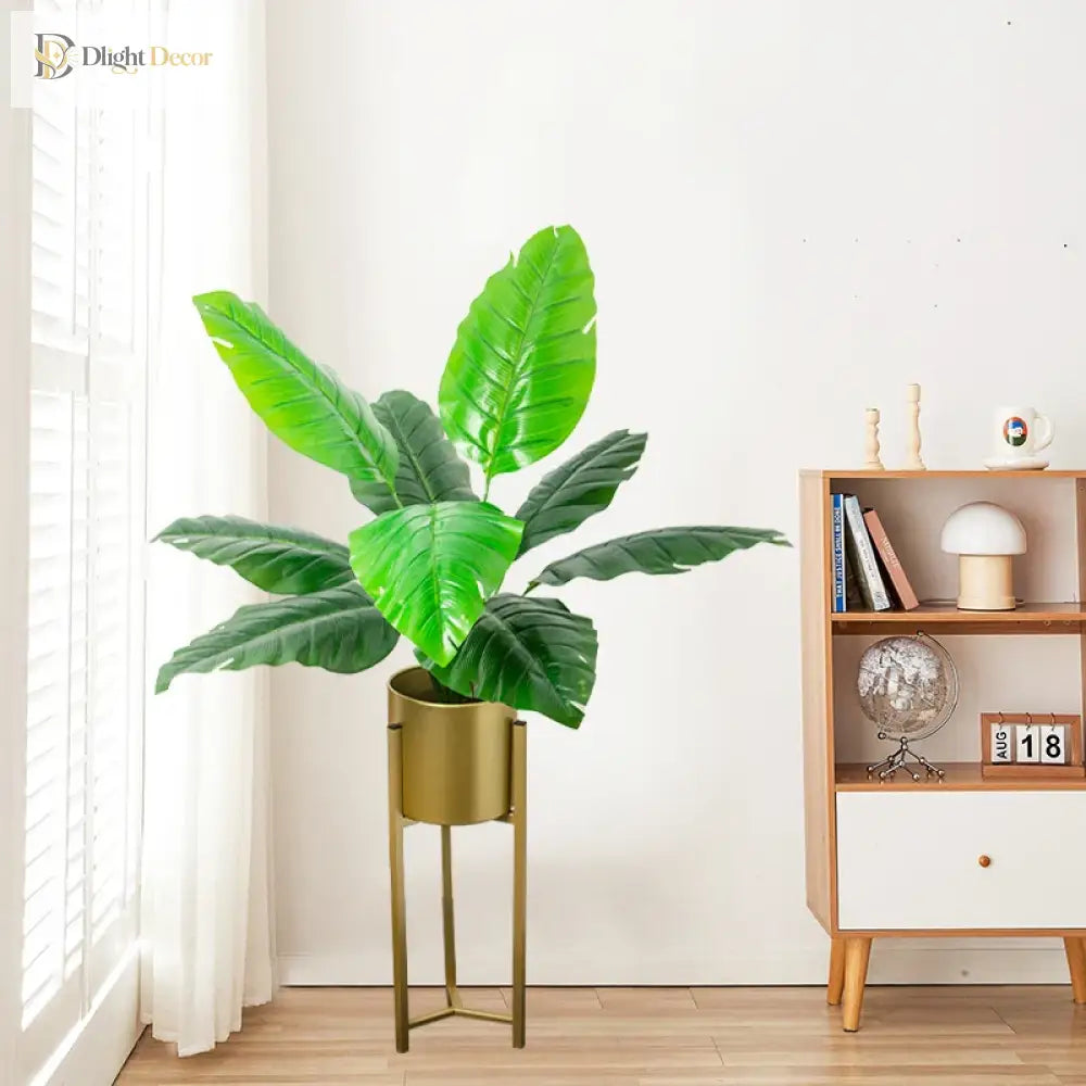 Dlight Decor 85cm Tropical Palm Banana Tree Branch with Monstera Leaves