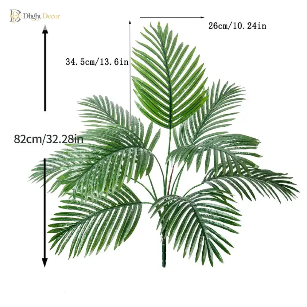 Dlight Decor 85cm Tropical Palm Banana Tree Branch with Monstera Leaves