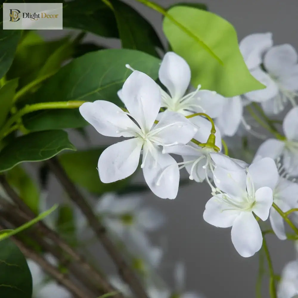 Dlight Decor 95cm Hanging Jasmine Bouquet with Tropical Begonia Flowers