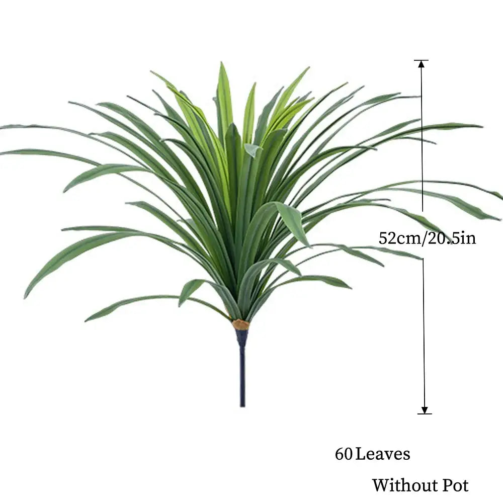 Dlight Decor Chlorophytum Grass Plant for Desktop and Indoor Styling 60Leaves-Green