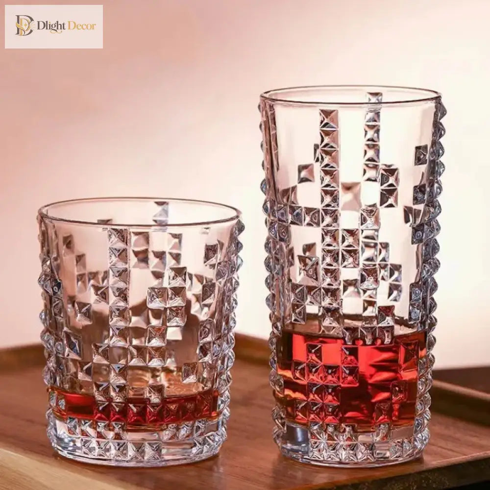 Dlight Decor Diamond Relief Glass Cup 315ml / 350ml
