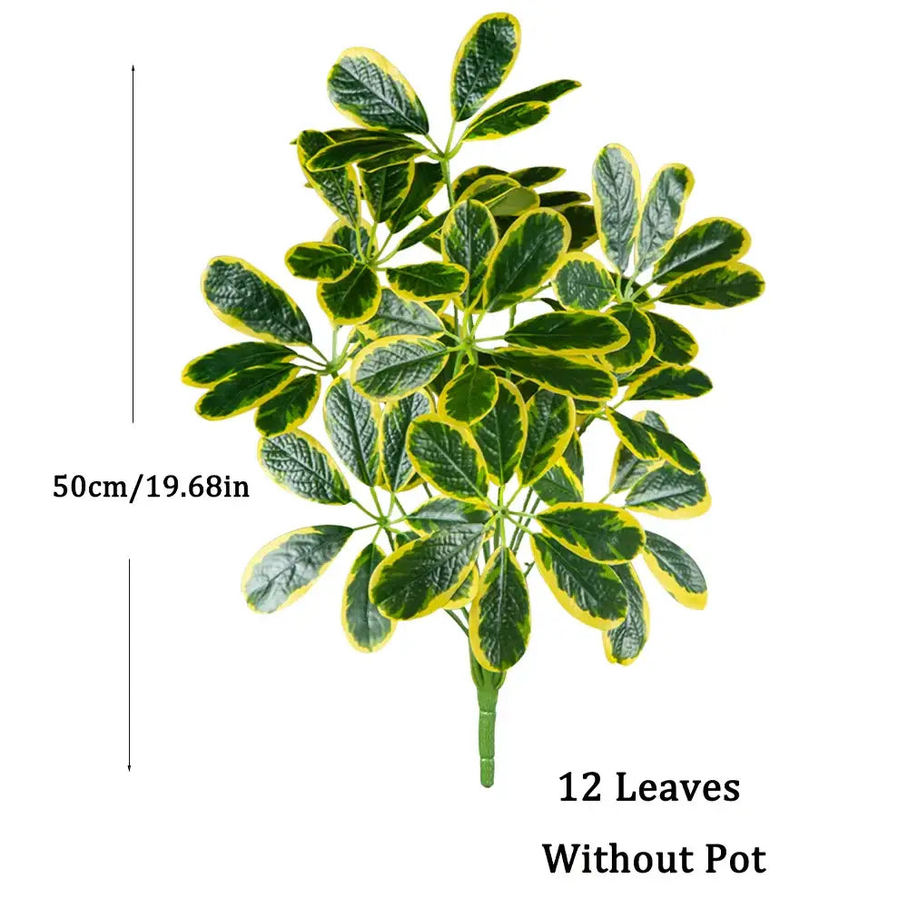 Dlight Decor Palm Plant for Natural Indoor Outdoor Charm 50cm 12Leaves Yellow
