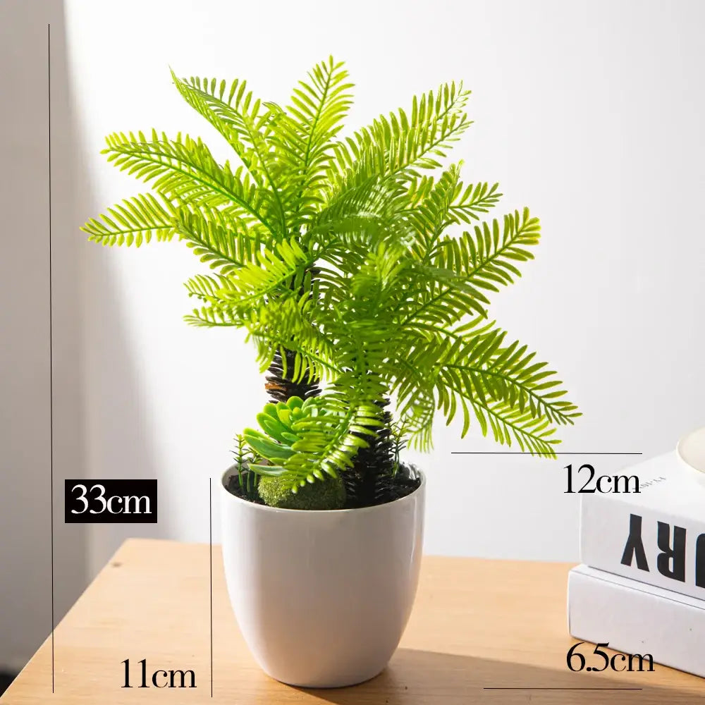 Dlight Decor Potted Palm Plant 33cm or 40cm with Succulents S-33cm with pot