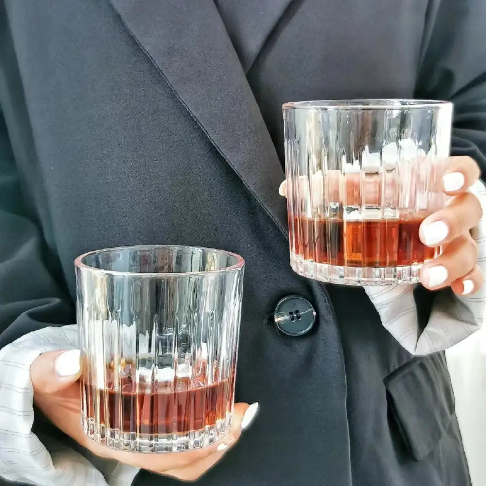 Dlight Decor Striped Whisky Glass 290ml or 335ml Cocktail Glasses