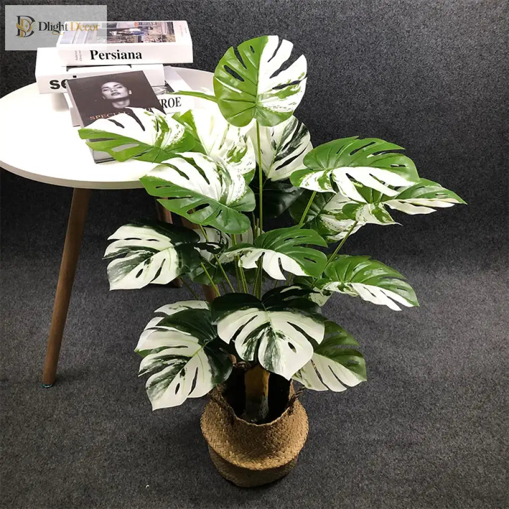Dlight Decor White Monstera Palm for Bold Floor Styling