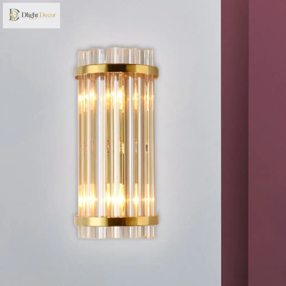 Elara’s Modern Gold Crystal Wall Sconce: Elegance Meets Functionality