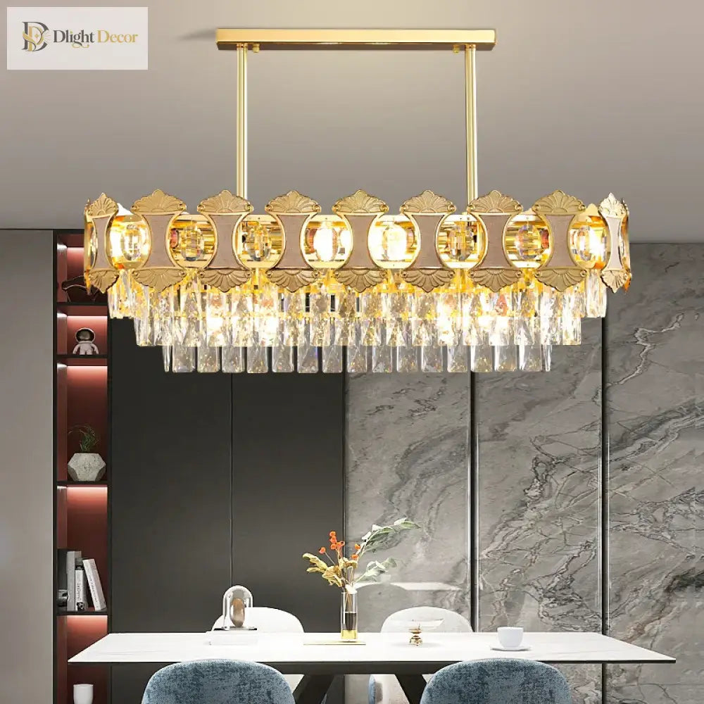 Elegant Golden Crystal Chandelier - Perfect For Master Bedrooms Living Rooms And Dining Creating An