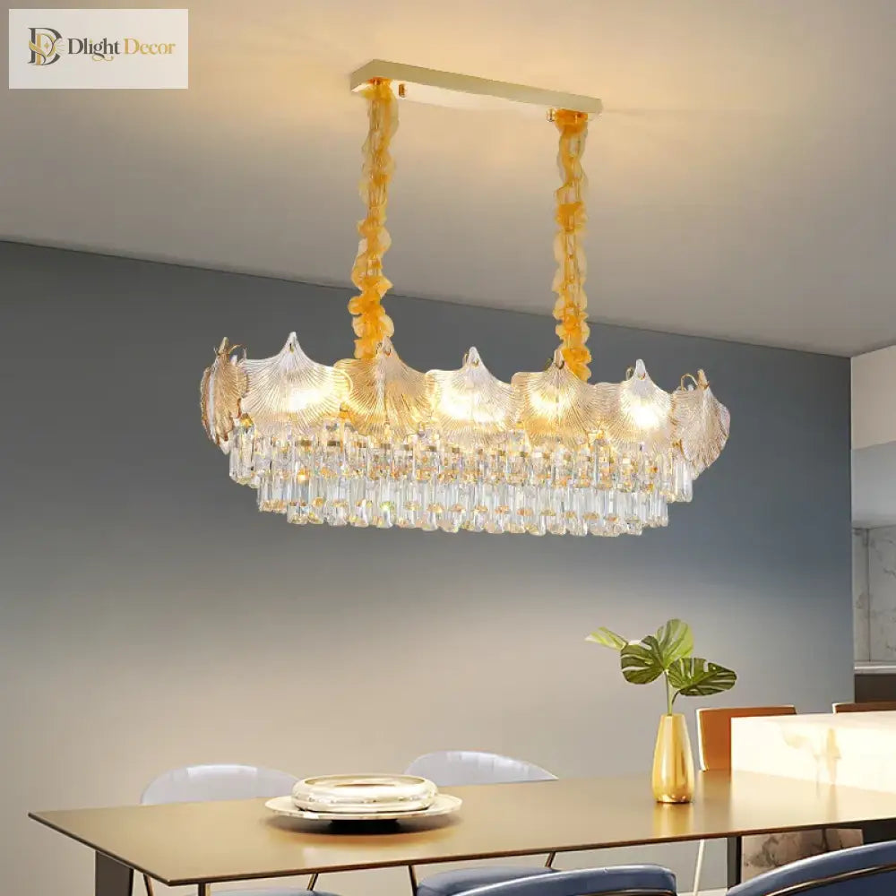 Elegant Crystal Ceiling Chandelier With Led Lighting - Luxury Home Decoration For Living Rooms