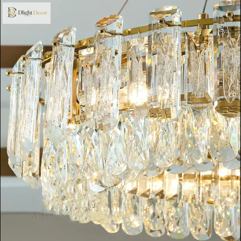 Elegant Led Transparent Crystal Chandelier - A Modern Light Luxury Fixture For Living Room Decor