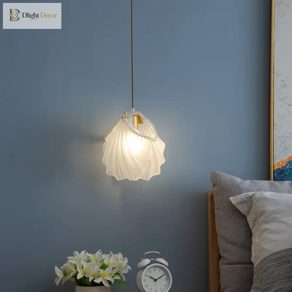 Elegant French Pastoral Pearl Shell Chandelier - A Modern Minimalist Fixture For Master Bedrooms