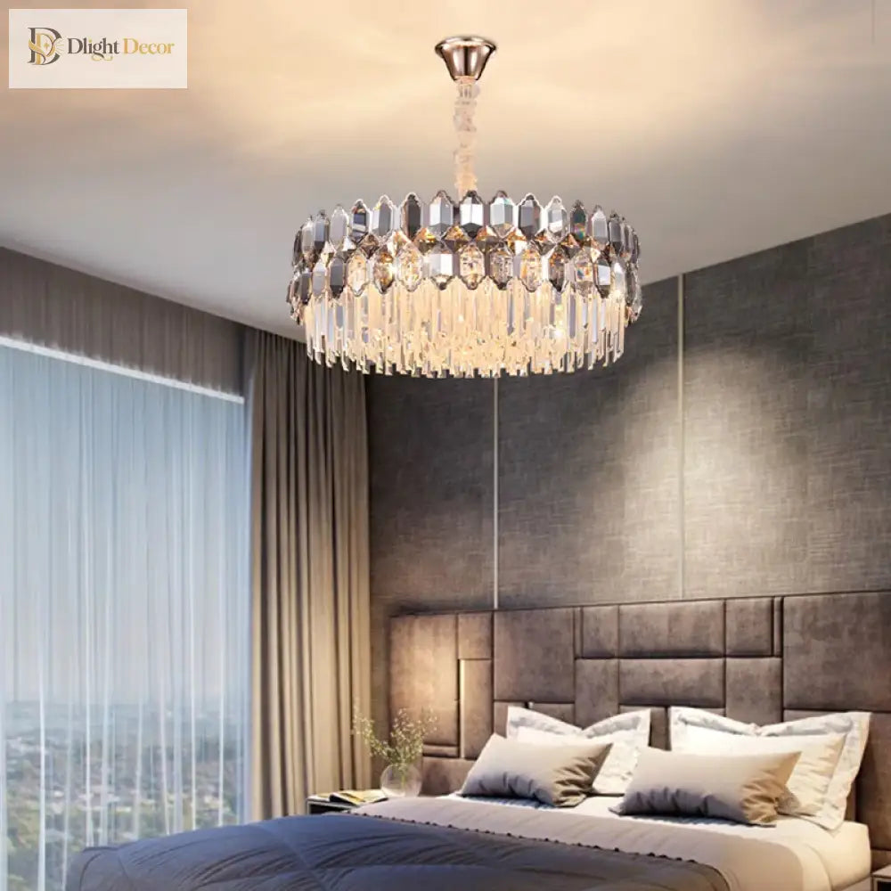 Elegant Crystal Chandelier With A Touch Of Light Luxury - Post - Modern Golden Beauty For Living