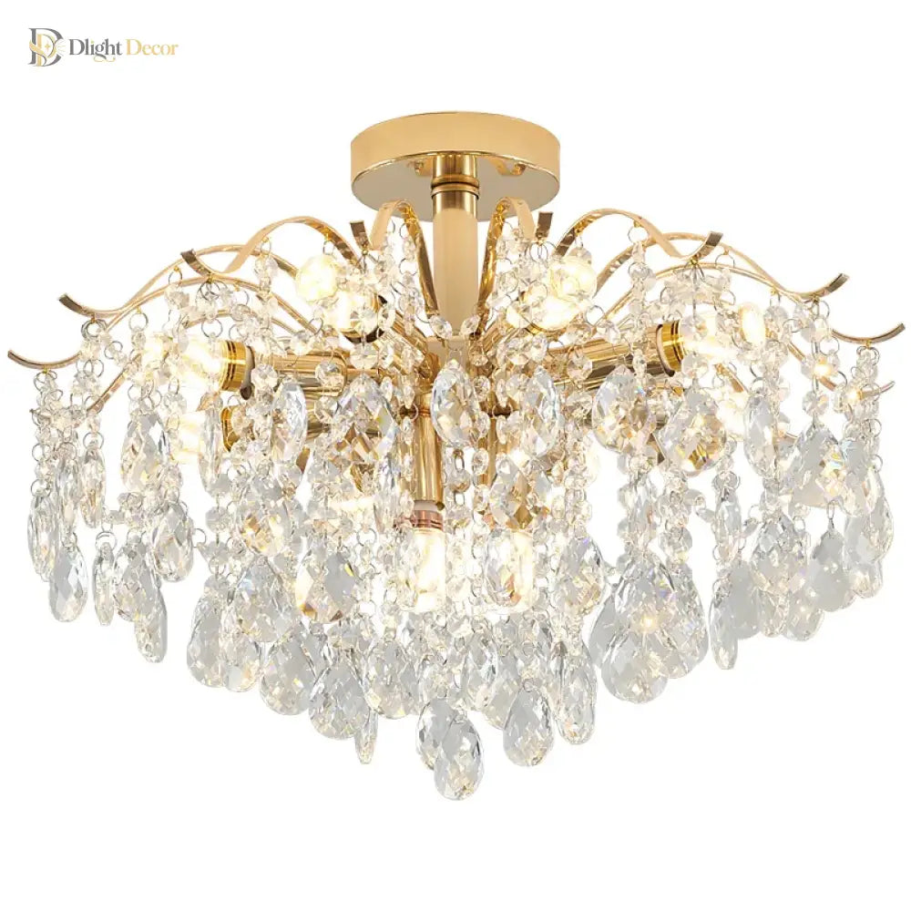 Elegant French Light Luxury Crystal Chandelier - Ideal For Atmosphere In Living And Dining Rooms