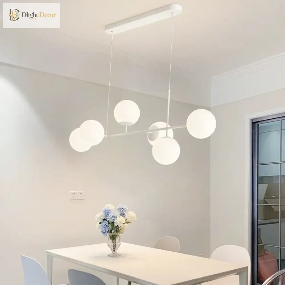 Elegant French White Pendant Lamps - Illuminate Your Dining Table And Kitchen Island With Timeless