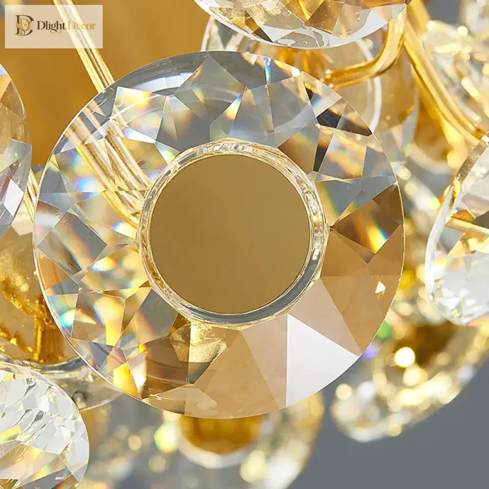 Eliana - New Modern Wall Sconce Lighting For Bedroom Brushed Gold Crystal Lamps Home Decoration Led