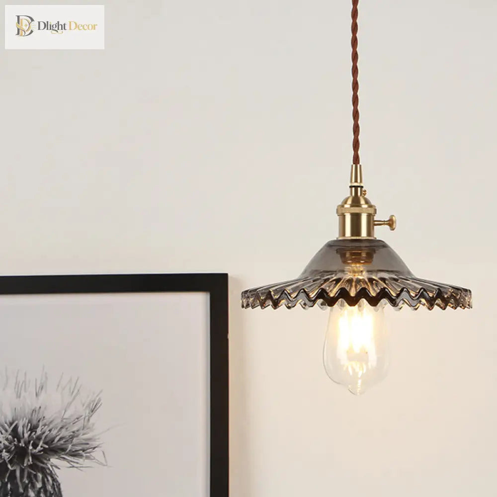 Eliana Scalloped Pendant: Vintage Charm With Green Hue (Multiple Color Options)