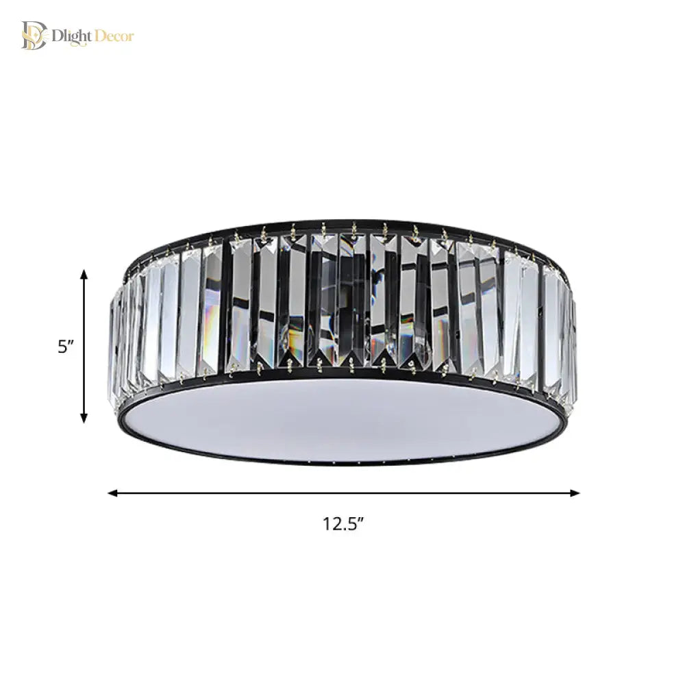 Elizabeth Crystal Drum Fixture - Modern Elegance For Bedrooms Ceiling Light