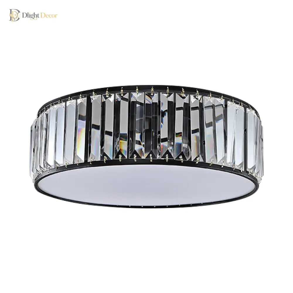 Elizabeth Crystal Drum Fixture - Modern Elegance For Bedrooms Ceiling Light