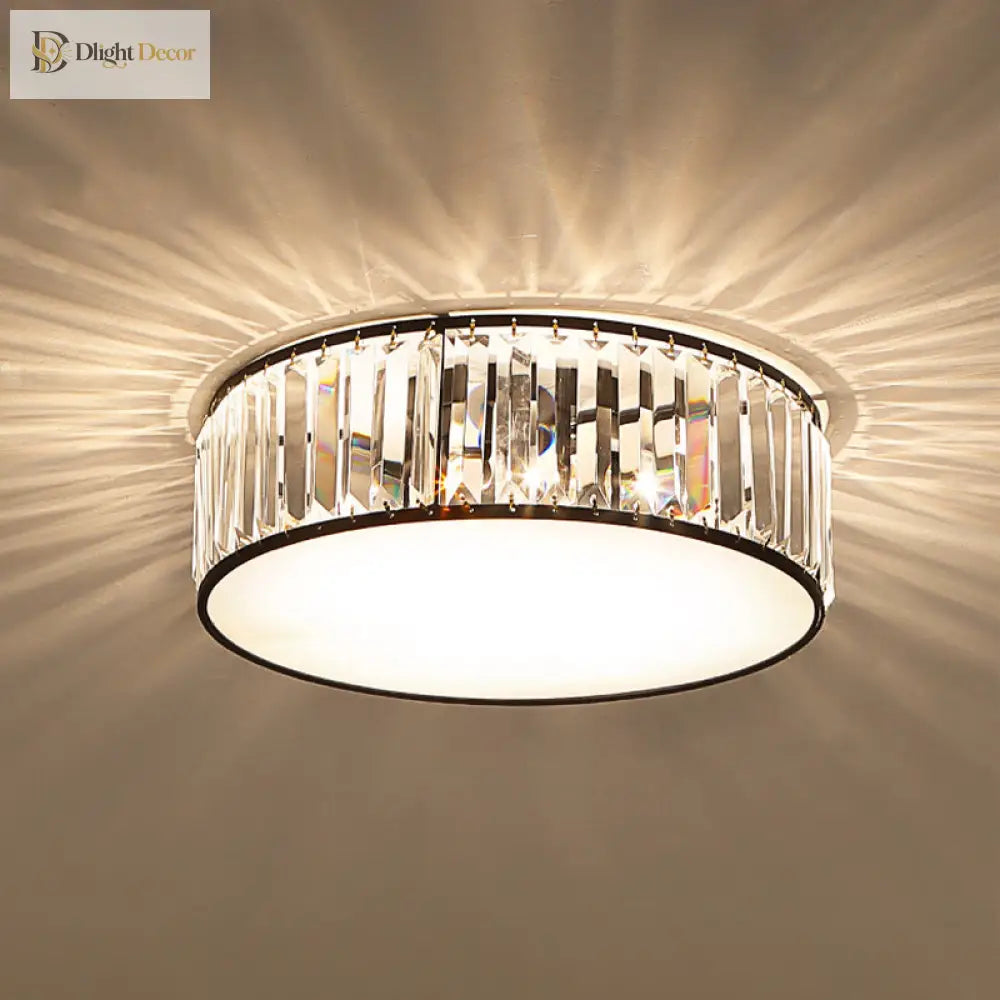 Elizabeth Crystal Drum Fixture - Modern Elegance For Bedrooms Ceiling Light