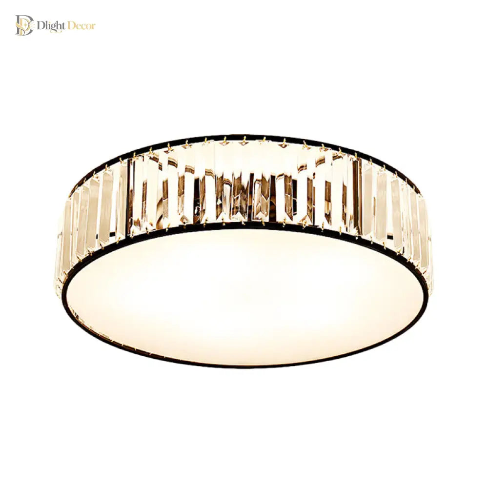 Elizabeth Crystal Drum Fixture - Modern Elegance For Bedrooms Ceiling Light
