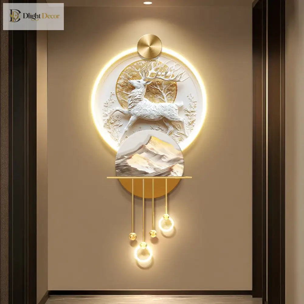 Dlight Decor Elk Mural LED Wall Light Pendant Wall Art
