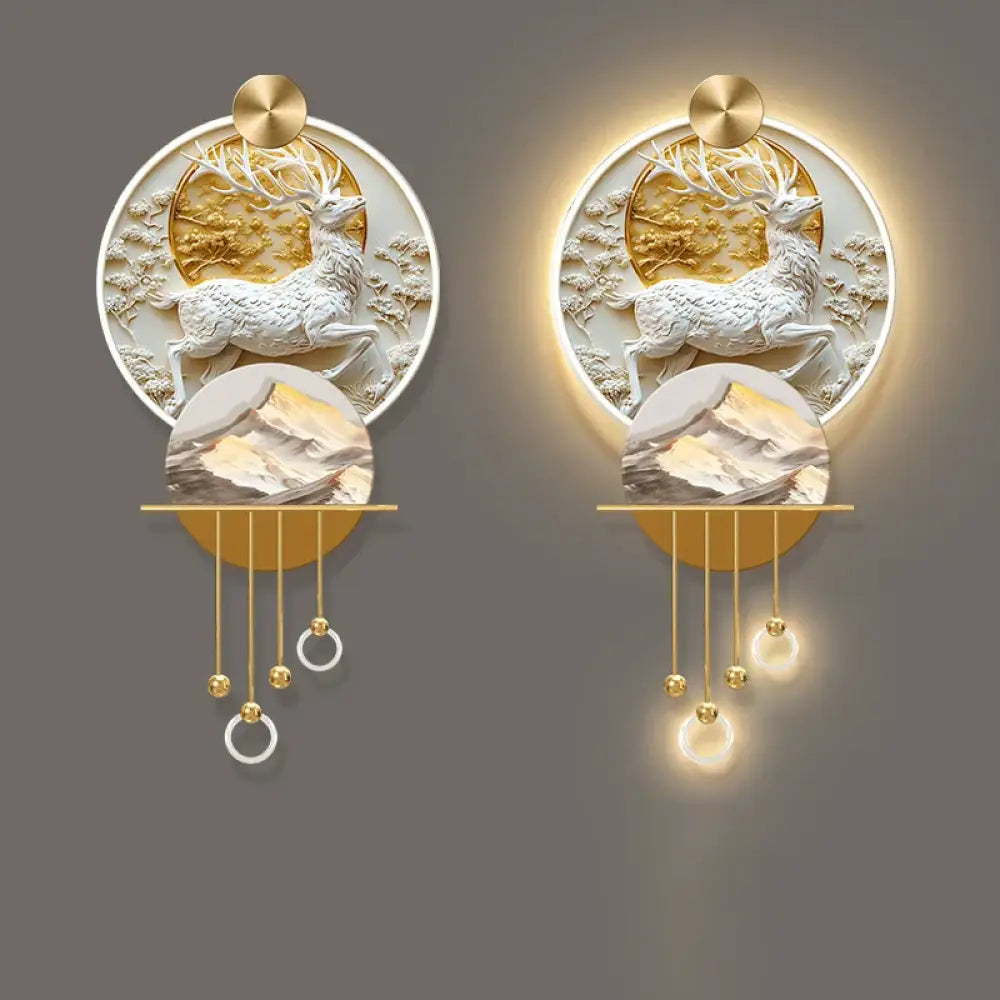 Dlight Decor Elk Mural LED Wall Light Pendant C / NON dimm cool light / 50X100CM Wall Art