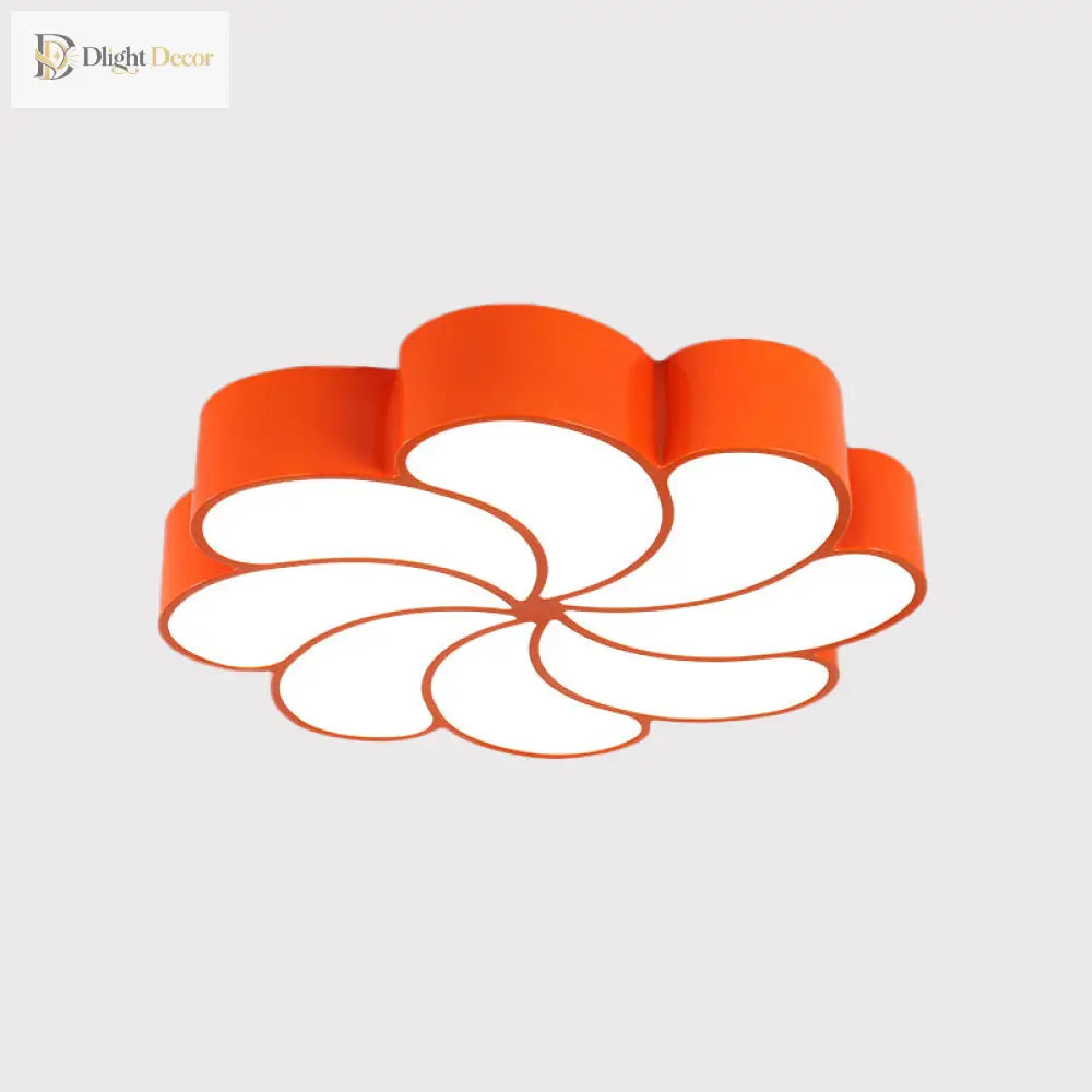 Elliana Modern Led Ceiling Light - Playful Orange & Yellow Spiral Design