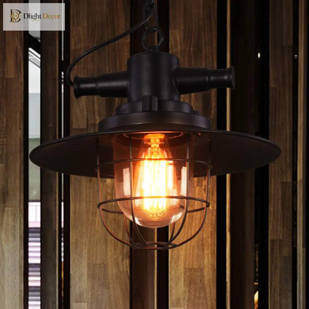 Embolden Your Space With Industrial Elegance: The Black Iron Ceiling Pendant Clear Glass Shade