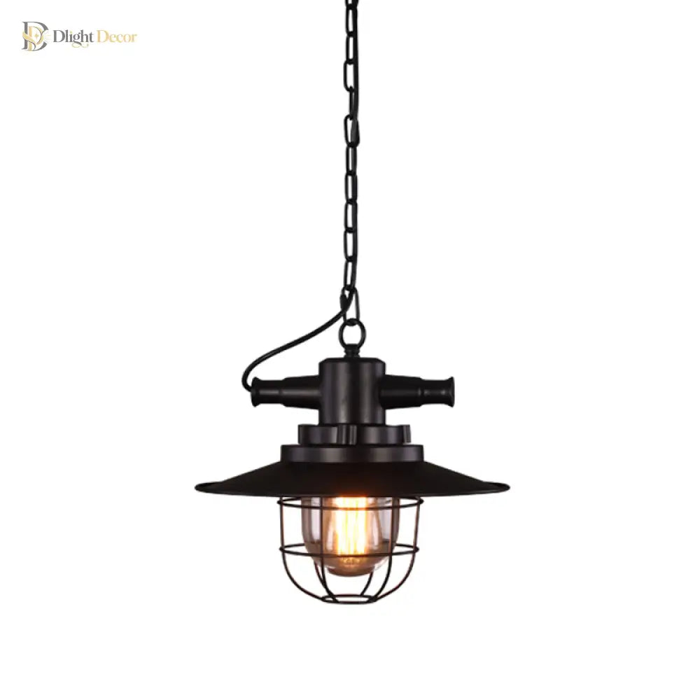 Embolden Your Space With Industrial Elegance: The Black Iron Ceiling Pendant Clear Glass Shade