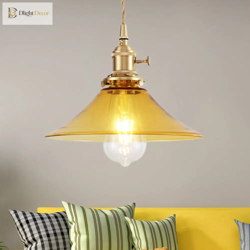 Embrace Warm Elegance With The Farmhouse Amber Glass Pendant Light
