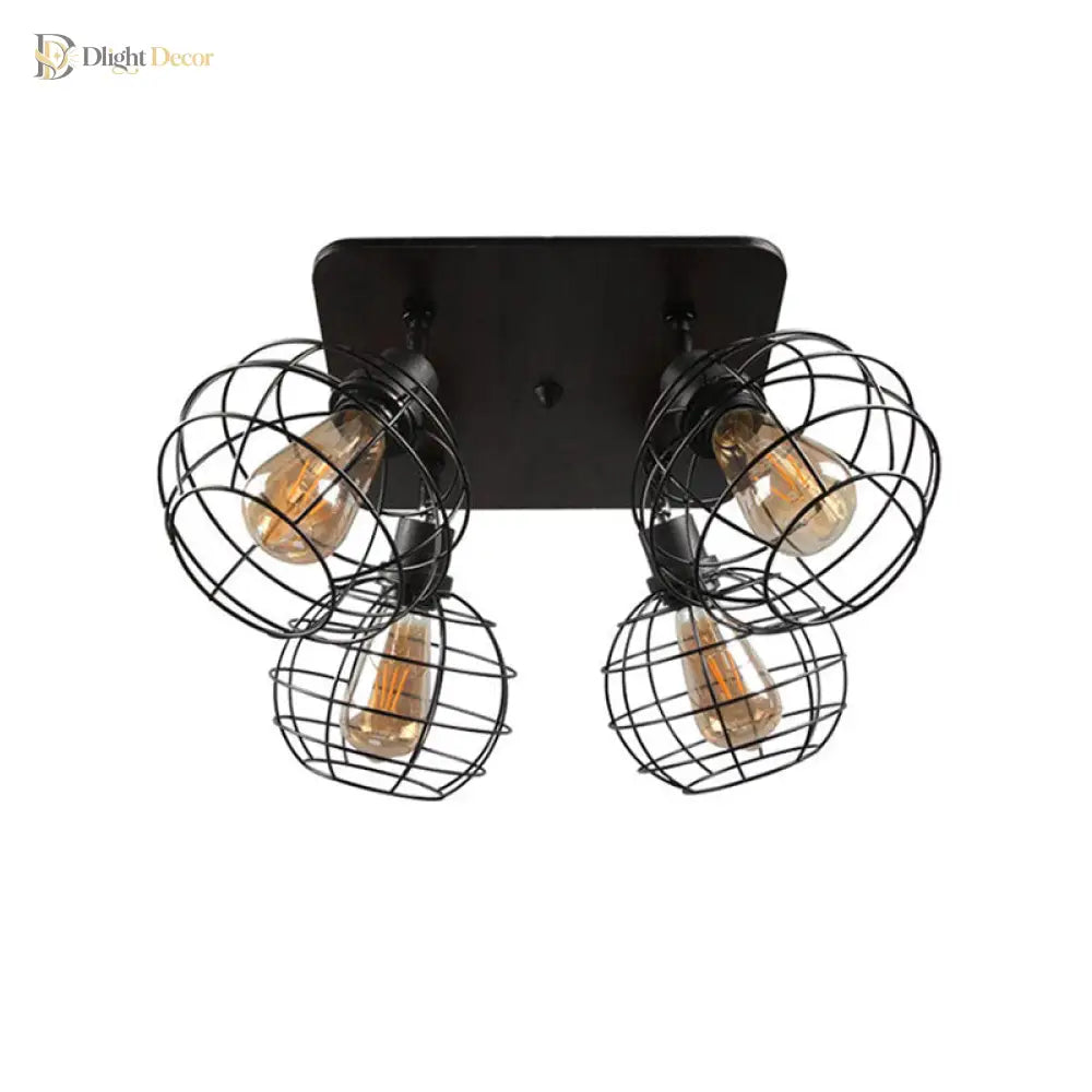 Embrace Industrial Charm And Ample Illumination: The Global Cage Semi - Flush Ceiling Light Fixtures