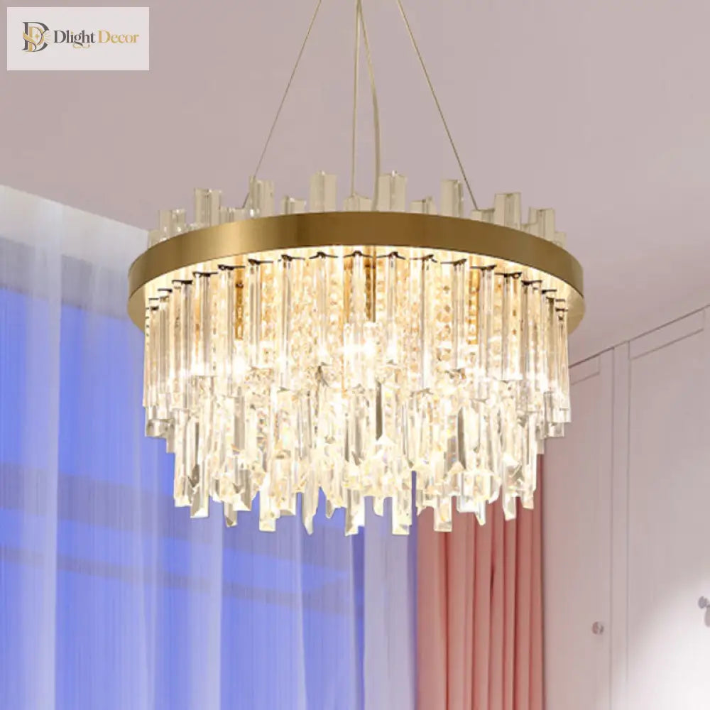 Embrace Modern Elegance With The Faceted Crystal Cylinder Chandelier