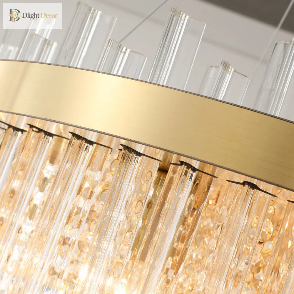 Embrace Modern Elegance With The Faceted Crystal Cylinder Chandelier