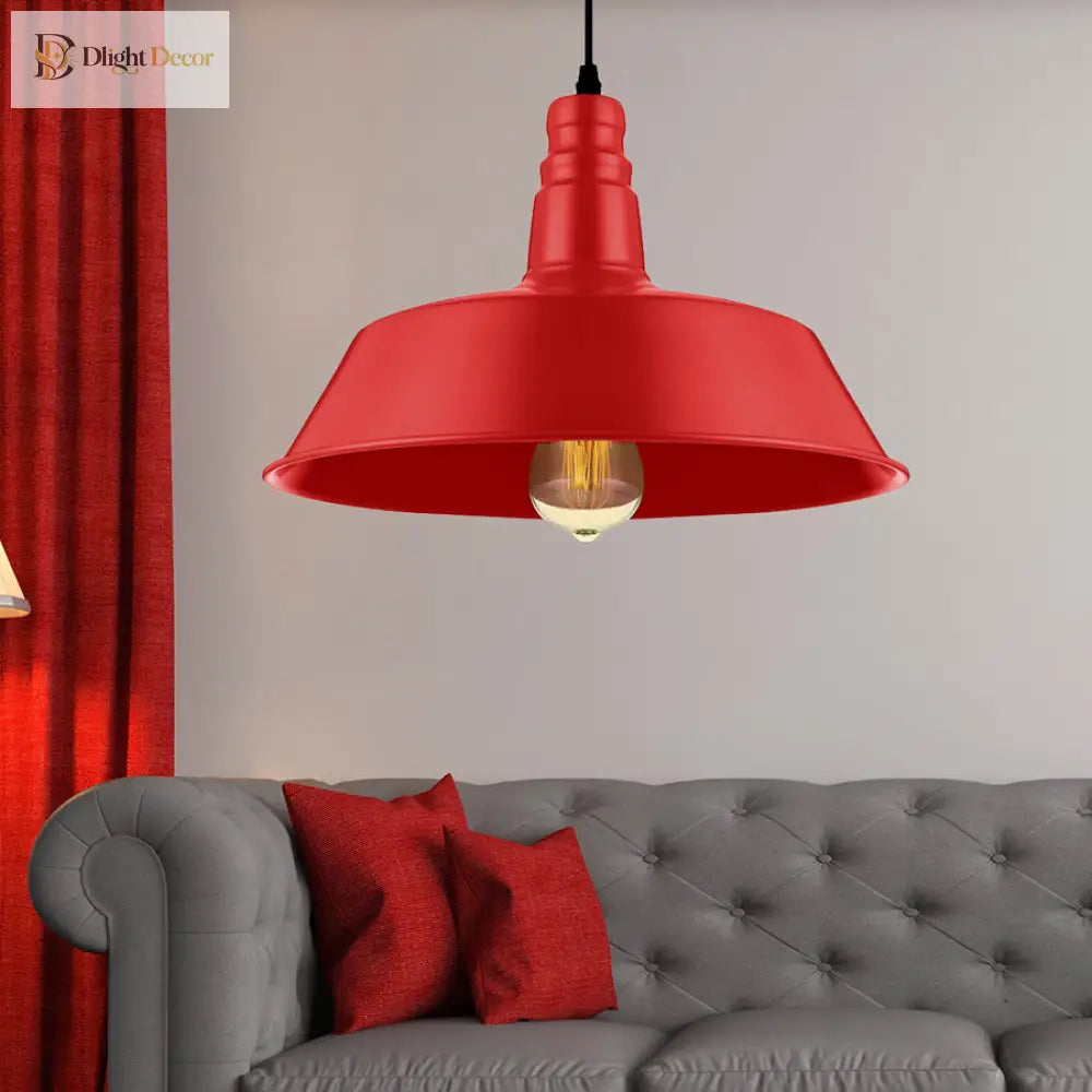 Embrace Industrial Charm And A Pop Of Color: The Red & Green Pendant Light Lighting