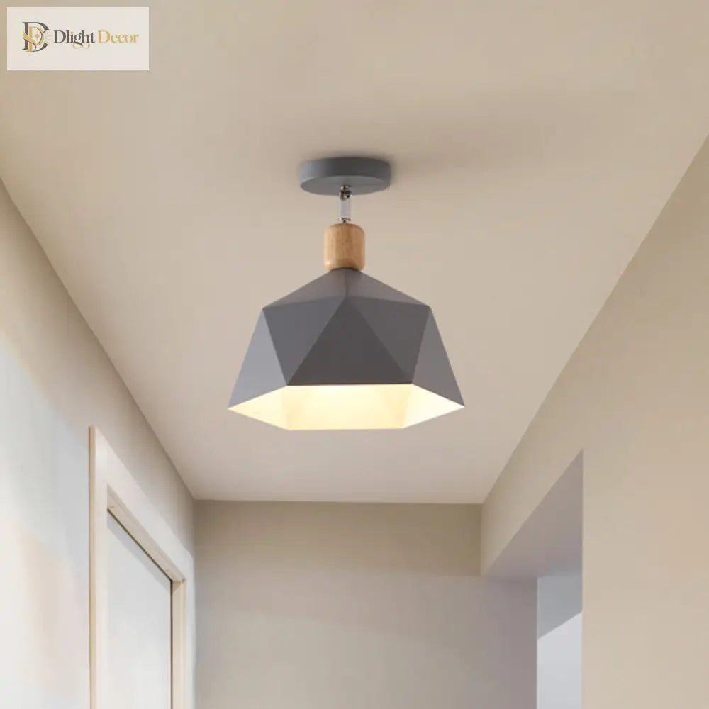 Emma’s Modern Adjustable Macaron Hexagon Ceiling Light - Elevate Your Space With Gray White And