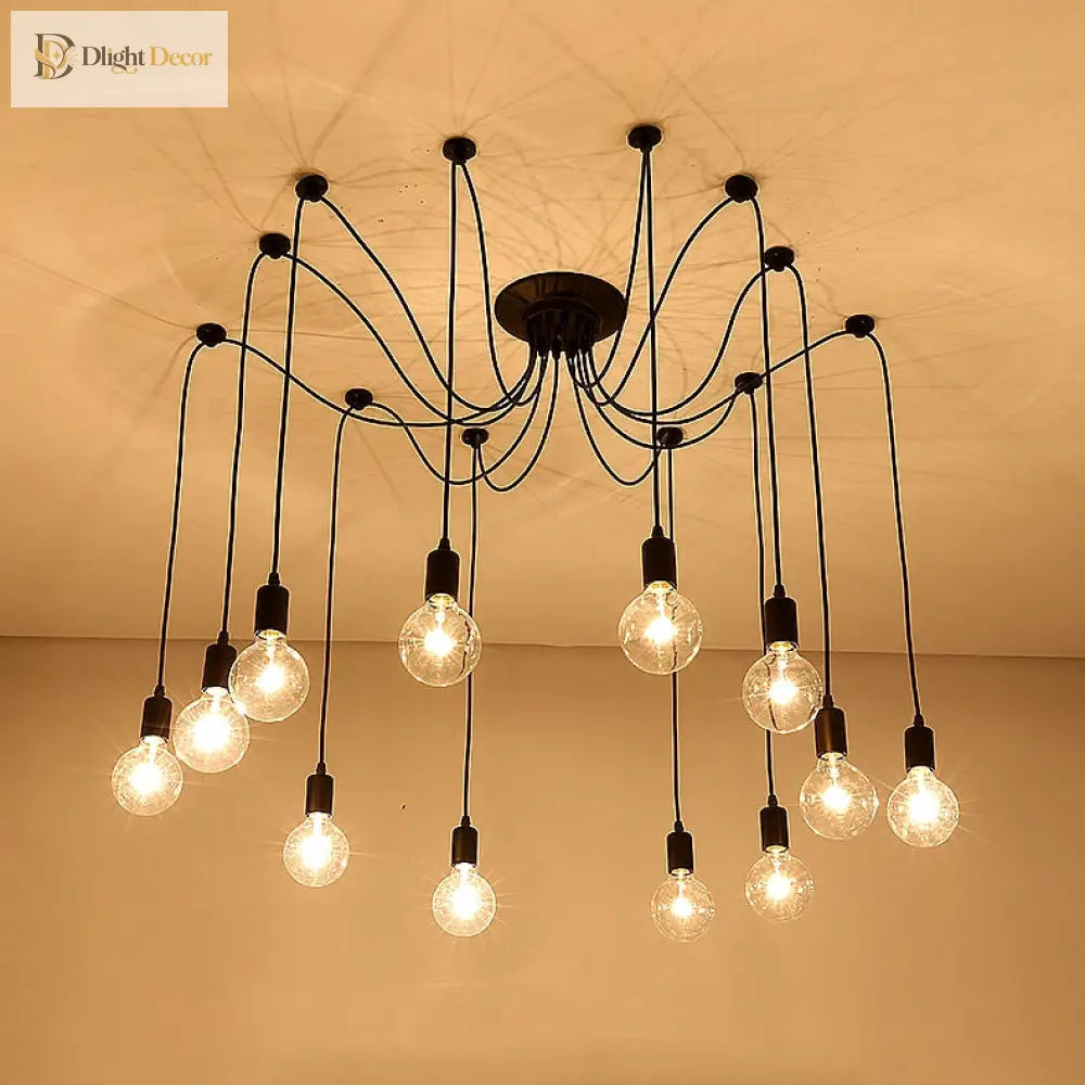 Emma’s Led Spider Chandelier - Diy Art Ceiling Lamp With Adjustable Wires Ceiling Light