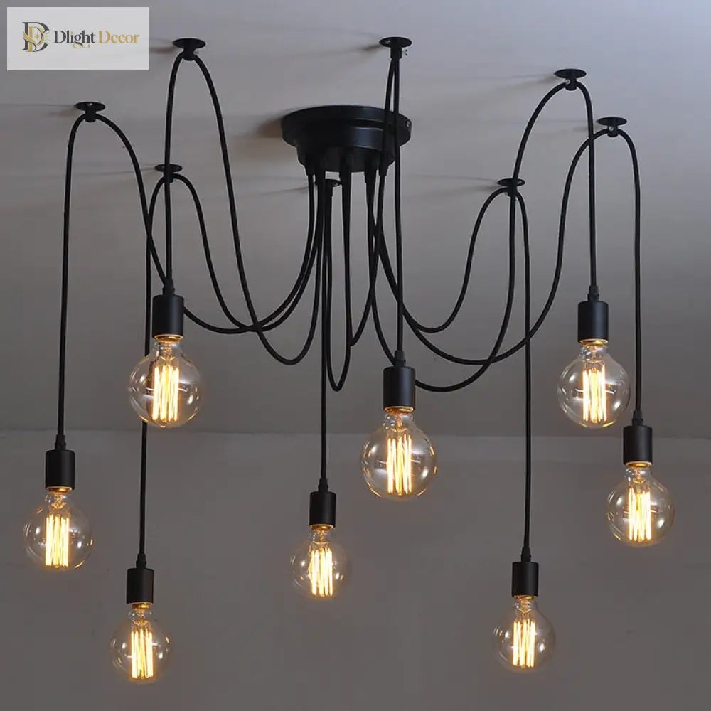 Emma’s Led Spider Chandelier - Diy Art Ceiling Lamp With Adjustable Wires Ceiling Light