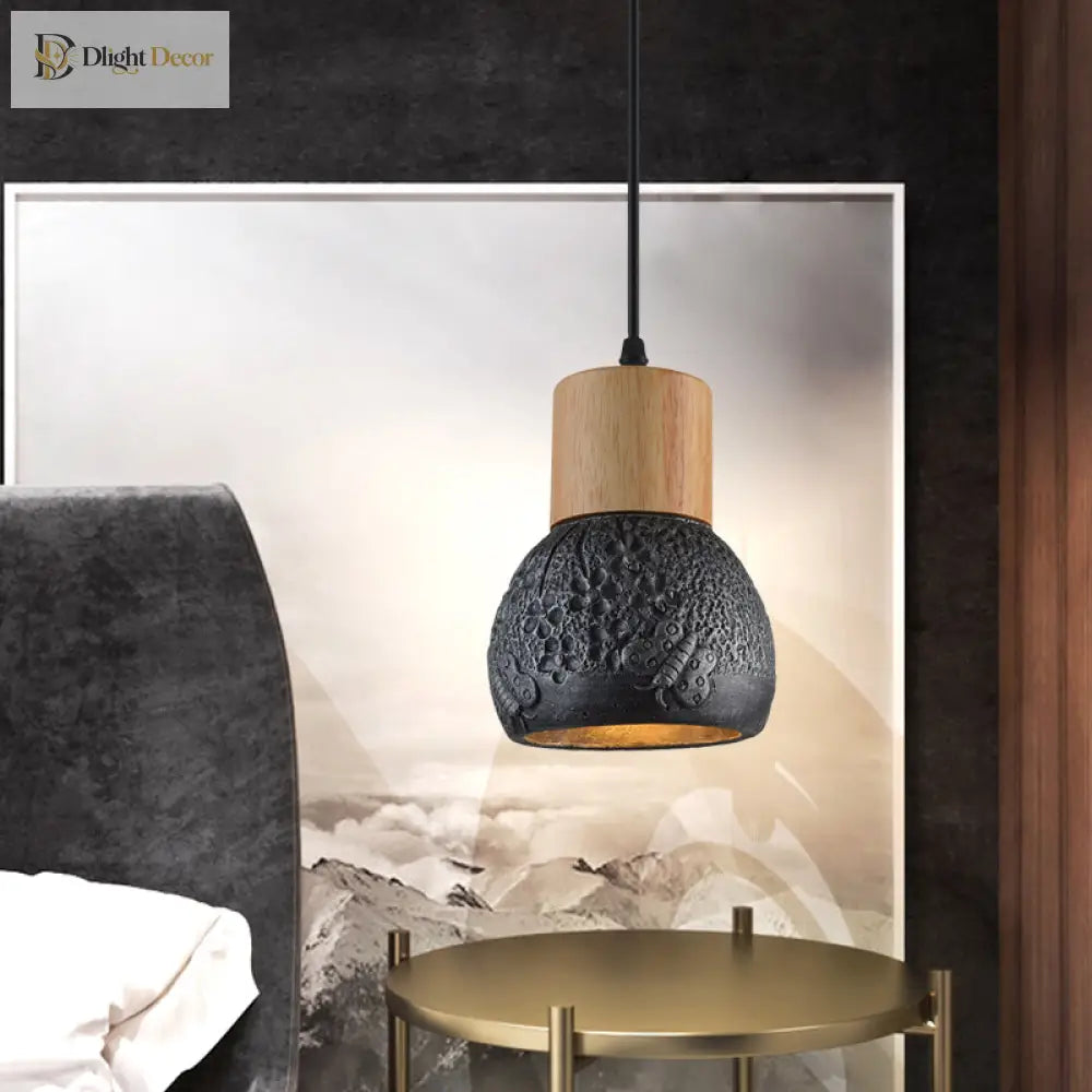 Enrich Your Space With Industrial Charm And Natural Beauty: The Cement Ceiling Light Wood Dome