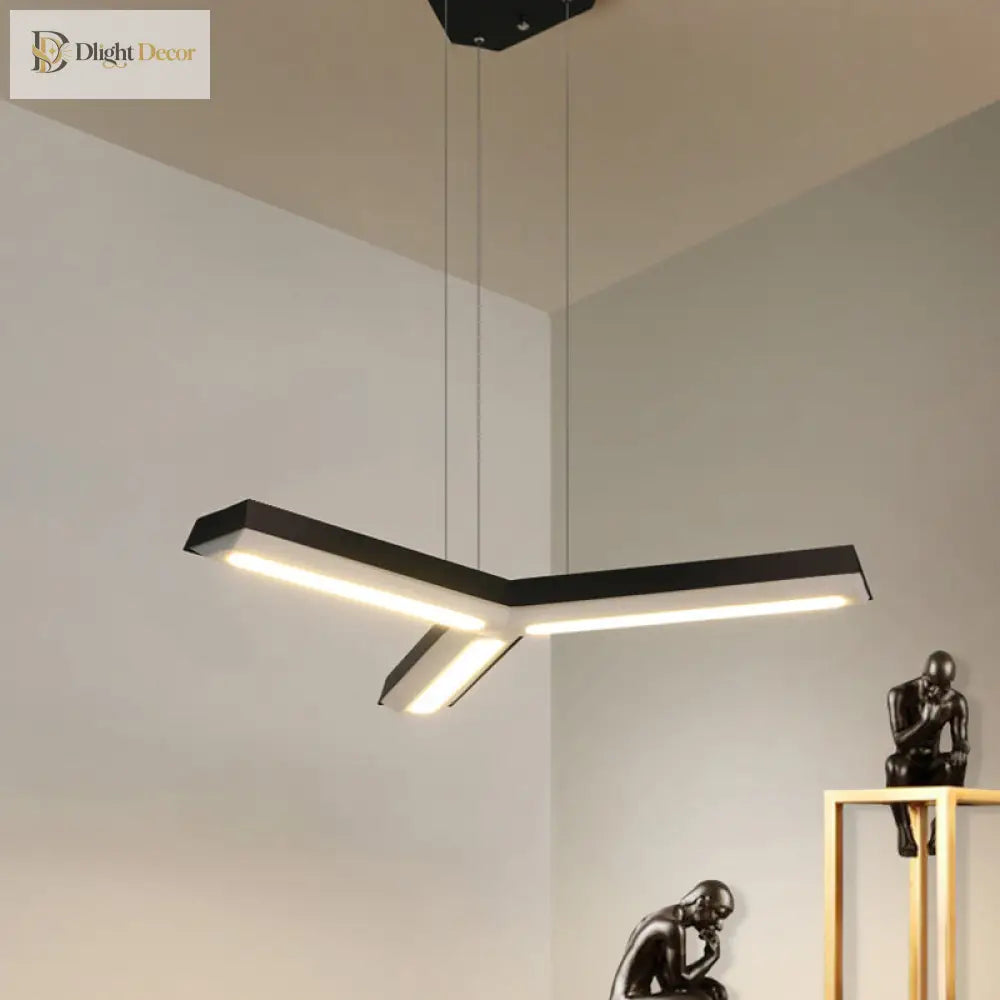 Ethan’s Modern Y - Shaped Led Pendant Lamp: Enhance Your Office With Style And Efficiency