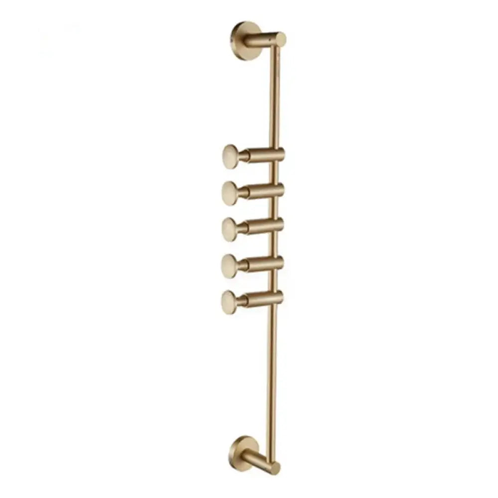 European Brass Wall Hook – 60cm Towel and Cloth Hanger for Bedroom and Washroom Storage 5-hooks wall Hook