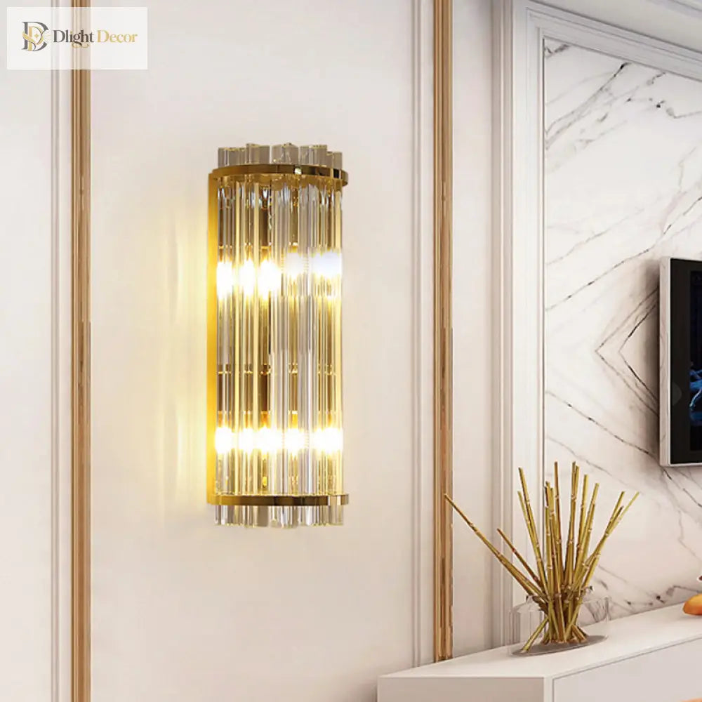 Evelyn - Exquisite 2 - Light Crystal Wall Sconce In Gold Finish