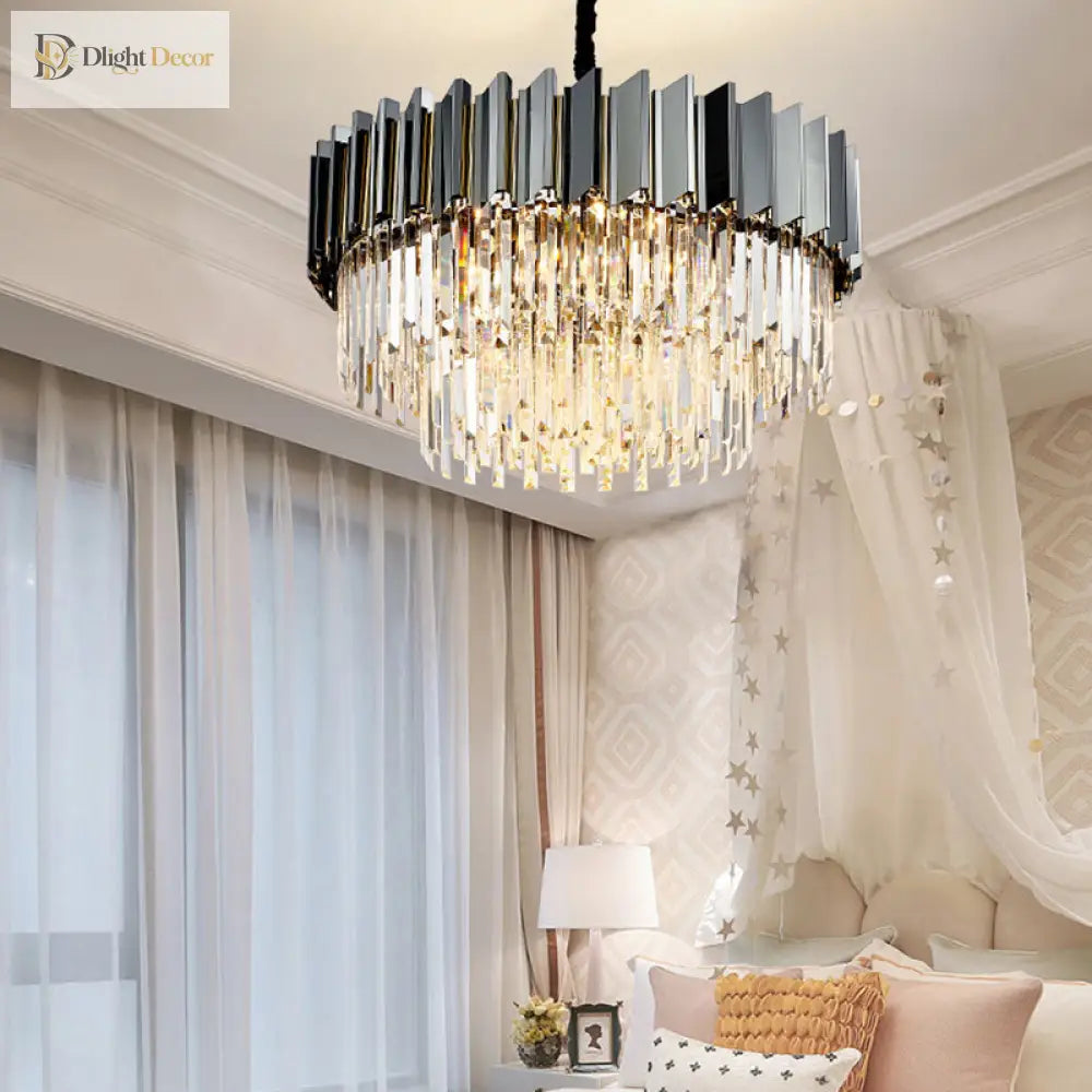 Evelyn’s Crystal Chandelier - Modern Elegance With Tiered Design
