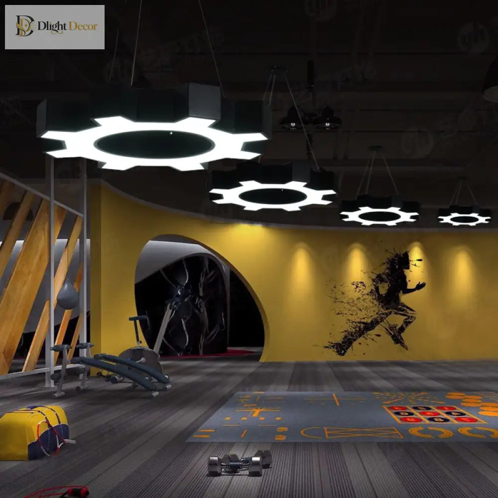 Evelyn’s Energetic Gear Pendant: Illuminate Your Gym With Modern Style Pendant Lighting